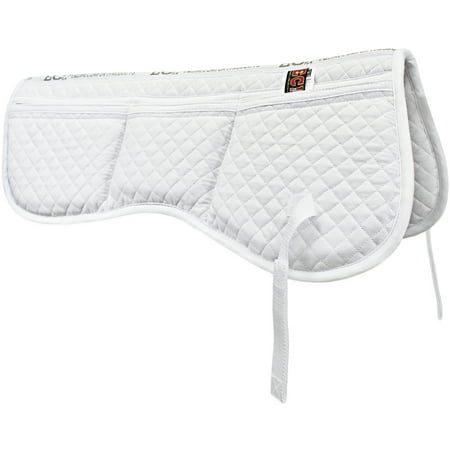 ECP Cotton Correction Contoured Half Saddle Pad - Memory Foam Pockets White