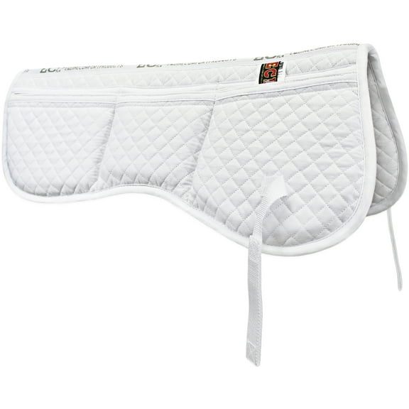 ECP Cotton Correction Contoured Half Saddle Pad - Memory Foam Pockets White