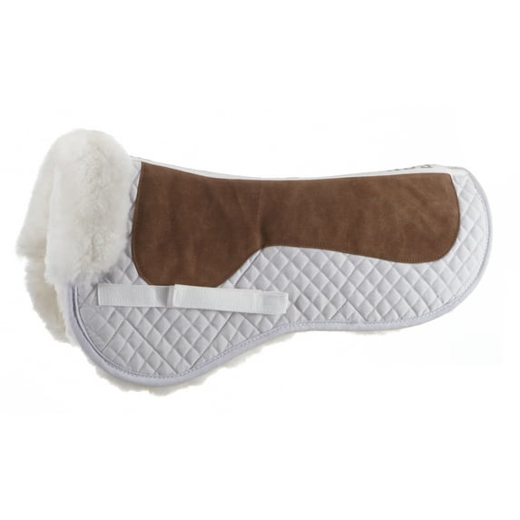 ECP Sheepskin Classic Suede Top Half Saddle Pad - Medium - White