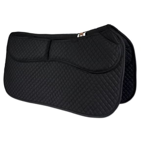ECP Equine Comfort Products Thermoregulating Therapeutic Sturdy Support Western Saddle Pad with Adjustable Memory Foam, Black