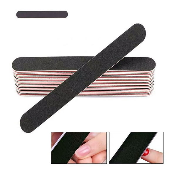 ECPECAD Double-sided Nail File Emery Board Manicure Tool And Buffer Gravel 100 / 180 Black