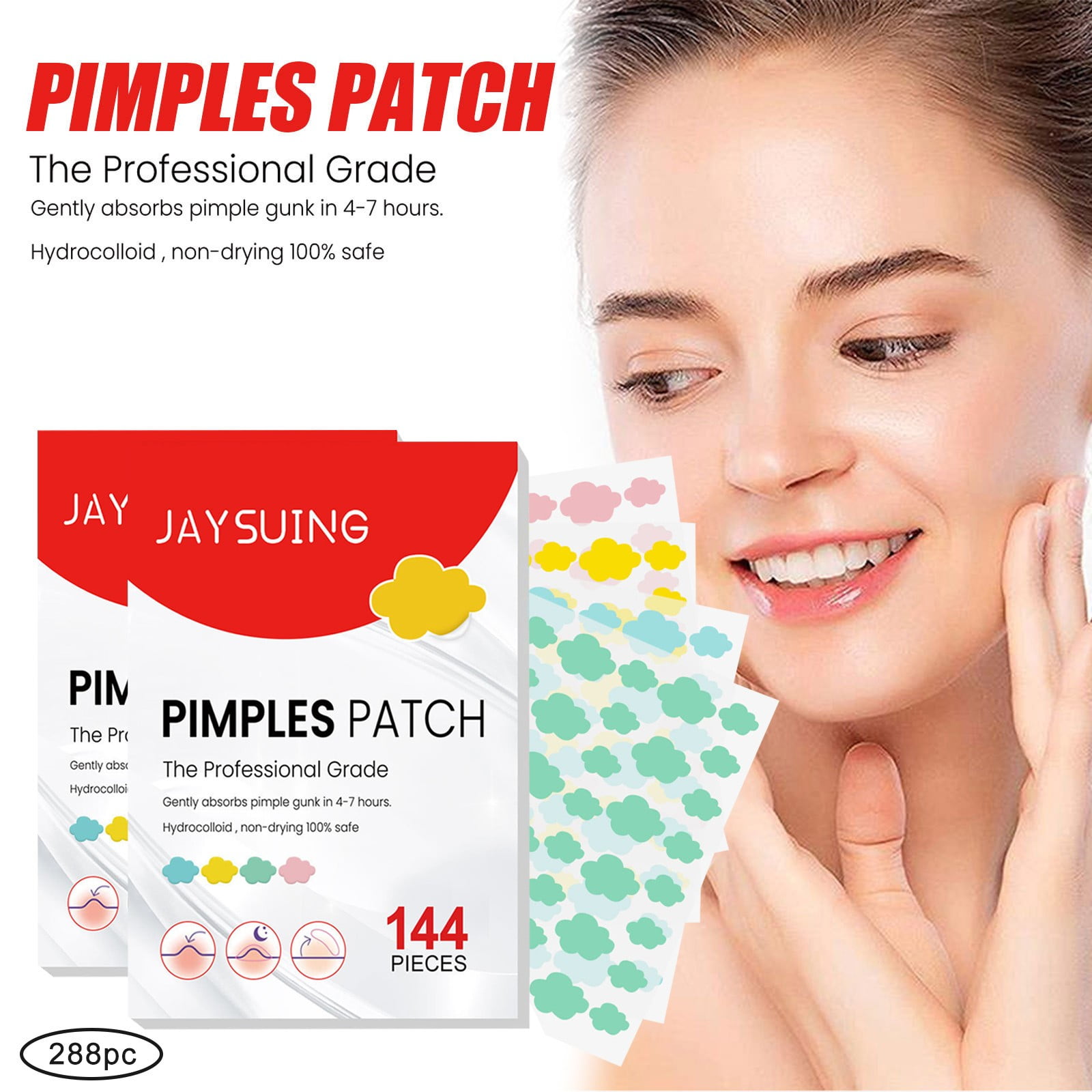 ECPECAD Pimple Patches for Face 288 Count Cut Cloud Hydrocolloid Acne