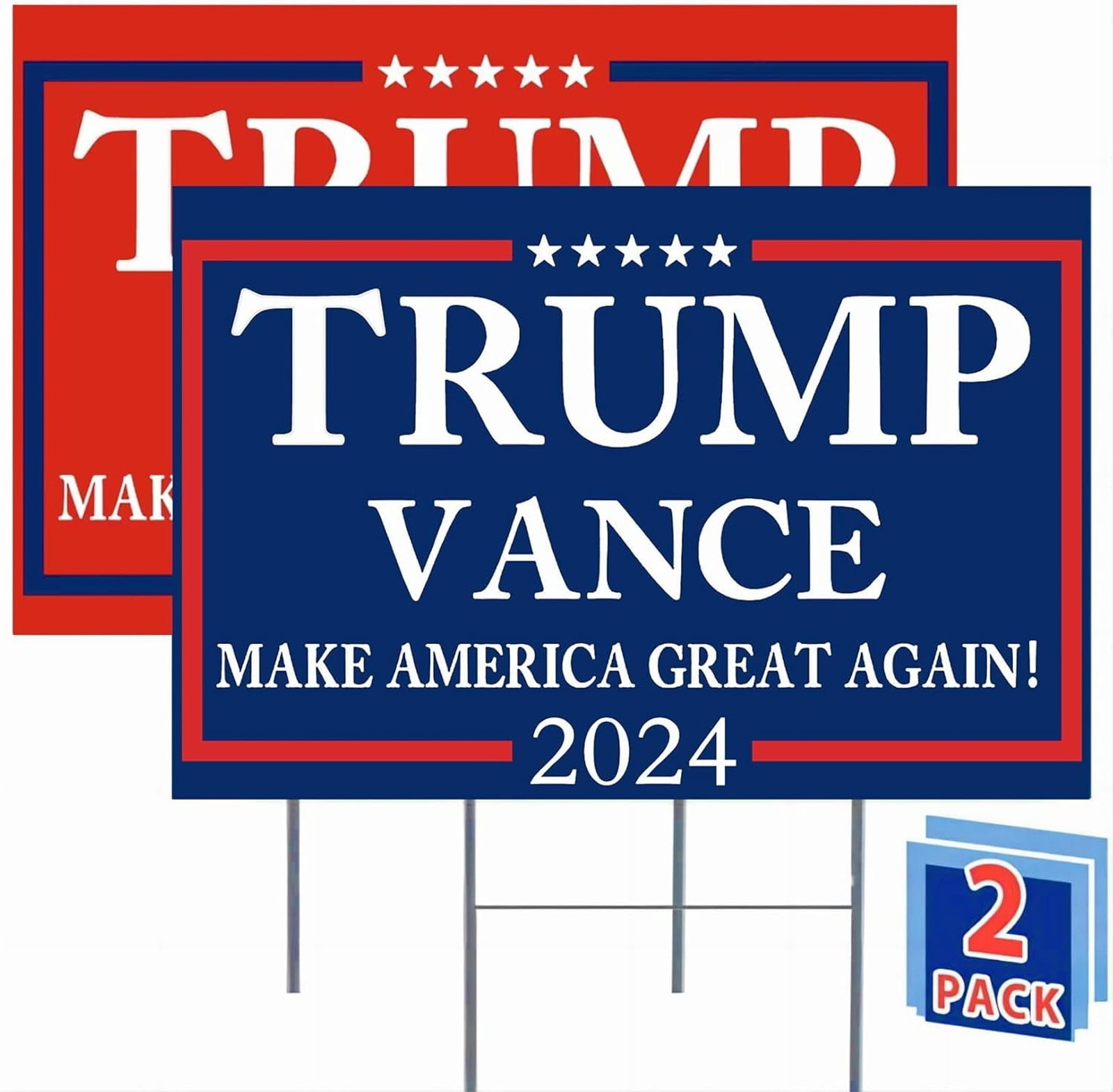ECPECAD Trump 2024 2024 Yard Sign With HStakes Double Sided 18x12