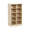 thumbnail image 1 of ECR4Kids 10 Cubby Mobile Tray Storage Cabinet, 5x2, Classroom Furniture, Natural, 1 of 10