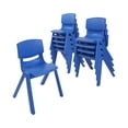thumbnail image 1 of ECR4Kids Plastic School Stackable Chair, 12in, Classroom Furniture, Blue, 10-Piece, 1 of 10