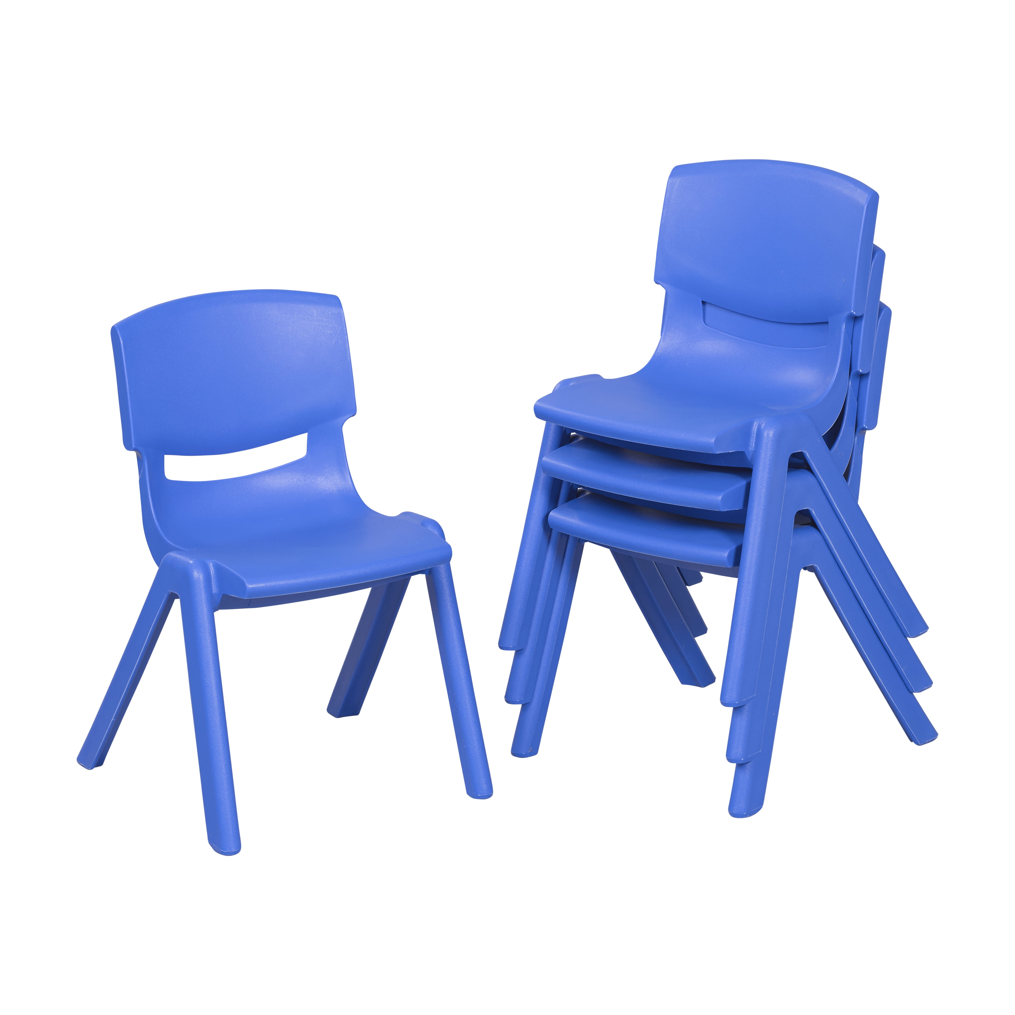 Bright Blue Ergonomic Plastic Stackable School Chair 4-Pack