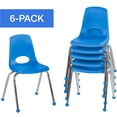 thumbnail image 1 of ECR4Kids 16in Stack Chair Chrome Legs Ball Glide - Blue, 1 of 7