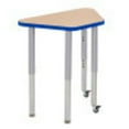 thumbnail image 1 of ECR4Kids 18"x30" Trapezoid Contour Adjustable Super Leg Table, Maple/Blue, 1 of 2
