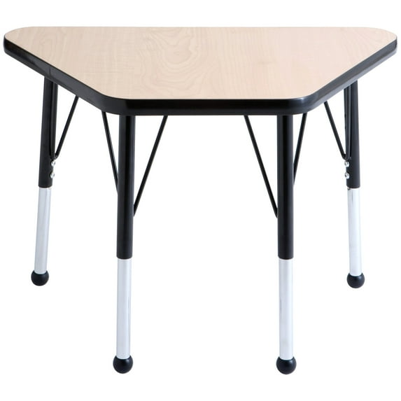 ECR4Kids 18in x 30in Trapezoid Everyday T-Mold Adjustable Activity Table Maple/Black - Standard Ball