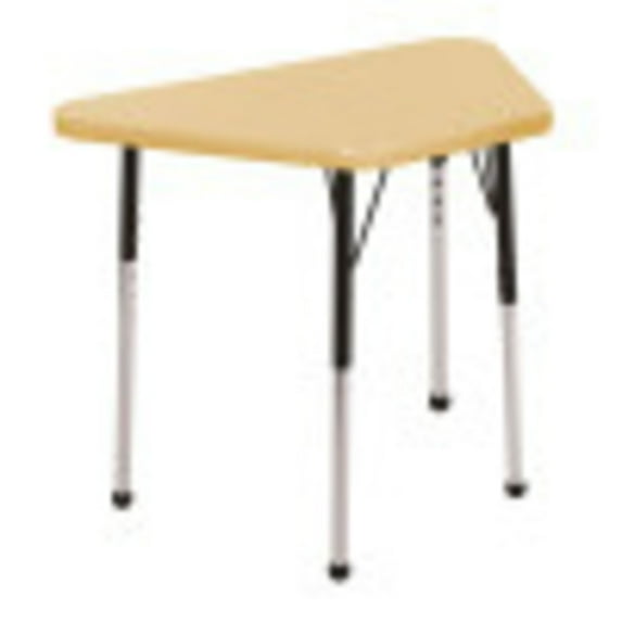ECR4Kids 18in x 30in Trapezoid Everyday T-Mold Adjustable Activity Table Maple/Maple/Black - Standard Ball