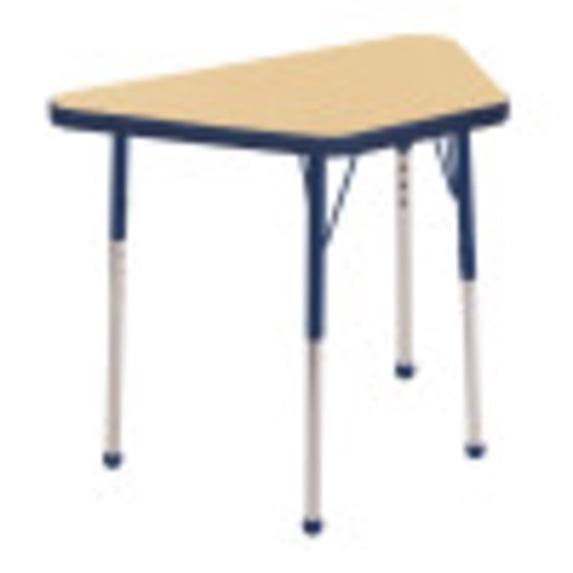 ECR4Kids 18in x 30in Trapezoid Premium Thermo-Fused Adjustable Activity Table Maple/Navy/Navy - Standard Ball