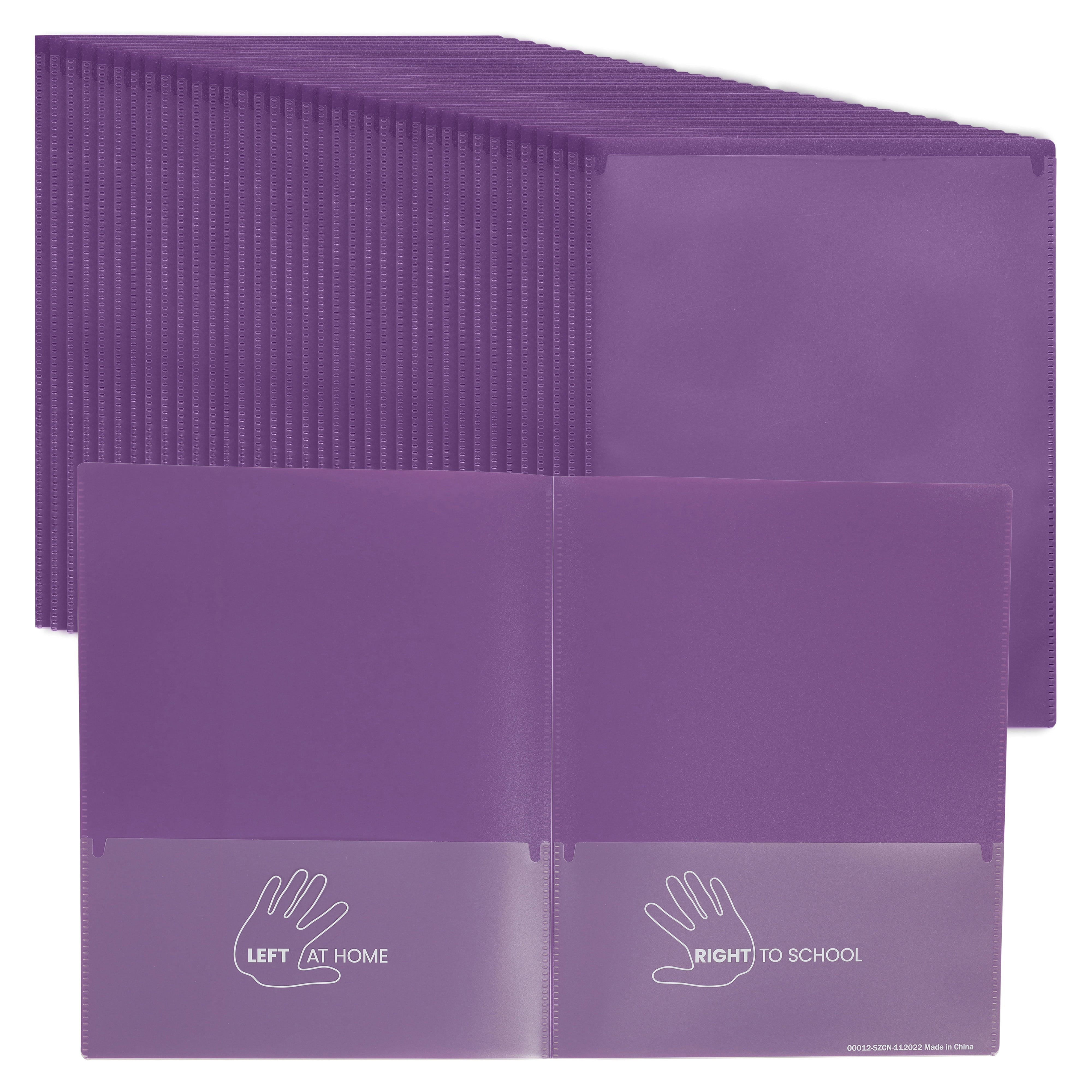 ECR4Kids 2-Pocket Parent-Teacher Classroom Communication Folder, Supplies, Bright Purple, 36-Piece