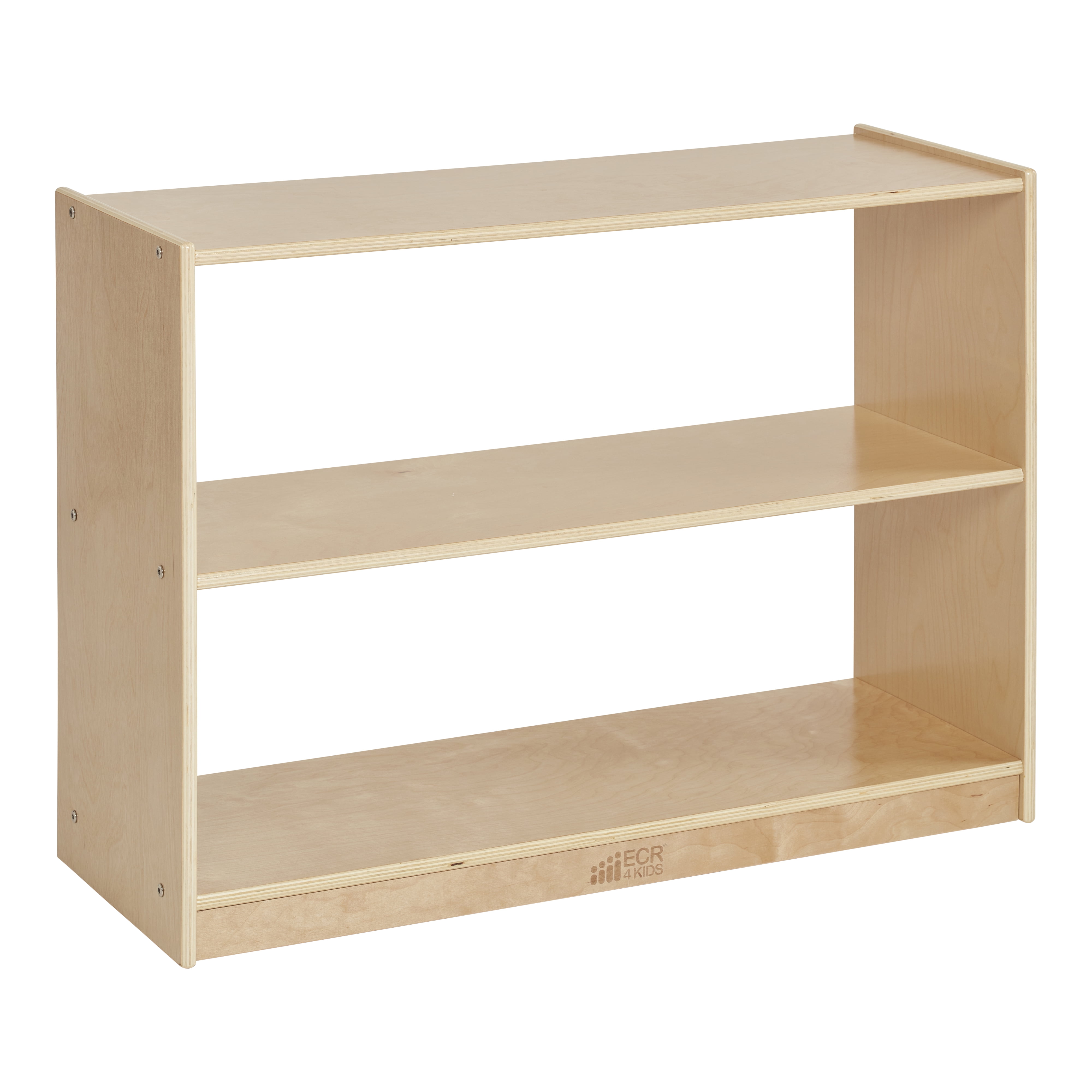 Natural Birch 2-Shelf Mobile Kids Storage Cabinet