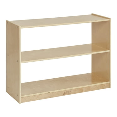 ECR4Kids 2-Shelf Mobile Island Storage Cabinet, Natural, 1
