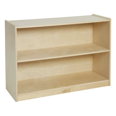 ECR4Kids 2-Shelf Mobile Storage Cabinet, Natural, 1
