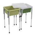 thumbnail image 1 of ECR4Kids 2-Station Sand and Water Adjustable Height Table, Sensory Bins, Fern Green/Hunter Green, 1 of 9