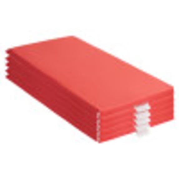 ECR4Kids 2" Thick Rainbow Rest Nap Mats with Name Tag Holder, Red (5-Pack)