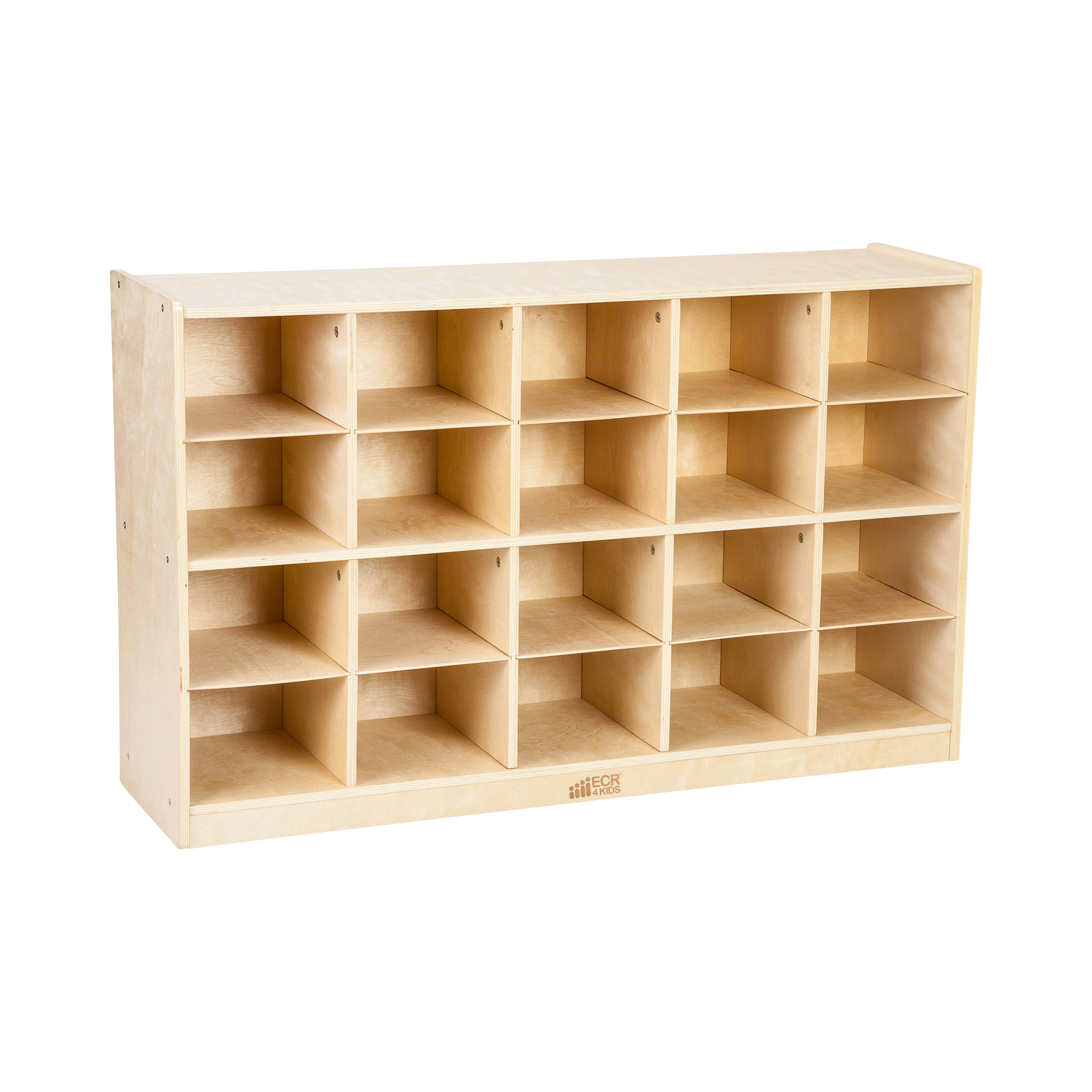 ECR4Kids 20 Cubby Mobile Tray Storage Cabinet, 4x5, Classroom Furniture, Natural - image 1 of 11