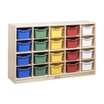 thumbnail image 1 of ECR4Kids 20 Cubby Mobile Tray Cabinet and 20 Scoop Front Storage Bins, 4x5, Kids Furniture, Natural, 1 of 9