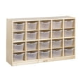 thumbnail image 1 of ECR4Kids 20 Cubby Mobile Tray Cabinet and 20 Scoop Front Storage Bins, 4x5, Kids Furniture, Natural, 1 of 9