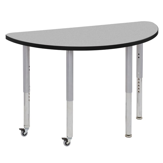 ECR4Kids 24"x48" Half Round Thermo-Fused Activity Table w/ Super Leg