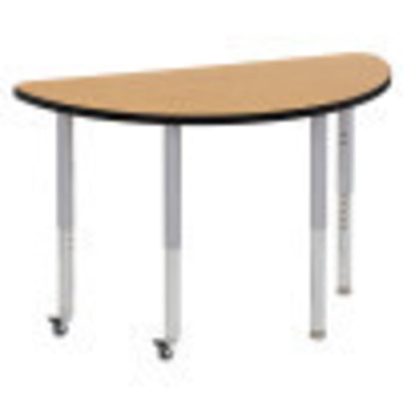 ECR4Kids 24"x48" Half Round Thermo-Fused Activity Table w/ Super Leg