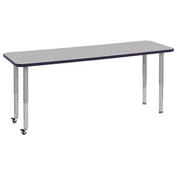 ECR4Kids 24"x72" Rectangular Contour Adjustable Table w/ Super Leg