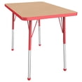 thumbnail image 1 of ECR4Kids 24in x 36in Rectangle Everyday T-Mold Adjustable Activity Table Maple/Red - Standard Ball, 1 of 4