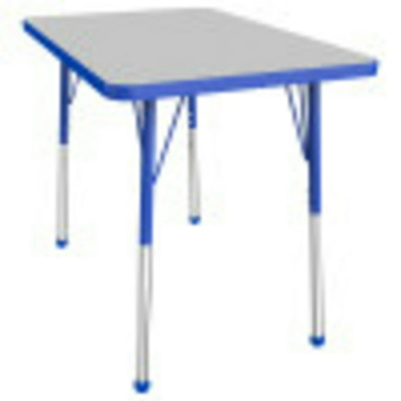 ECR4Kids 24in x 36in Rectangle Premium Thermo-Fused Adjustable Activity Table Grey/Blue/Blue - Standard Ball