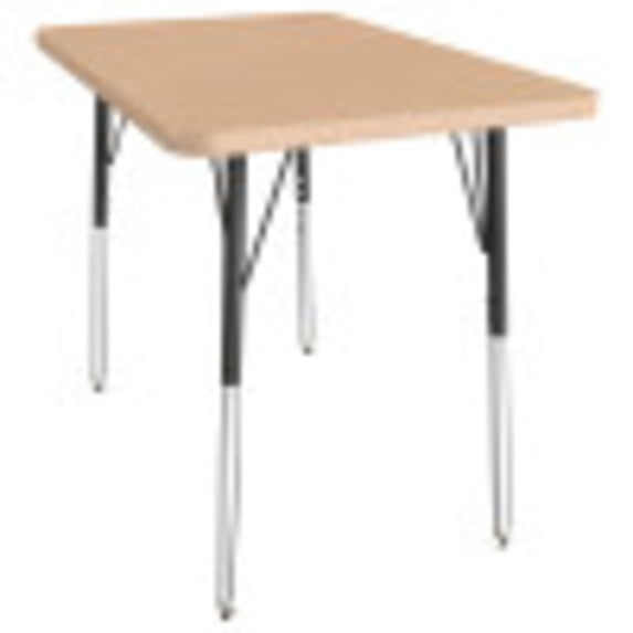 ECR4Kids 24in x 36in Rectangle Premium Thermo-Fused Adjustable Activity Table Maple/Maple/Black - Standard Swivel