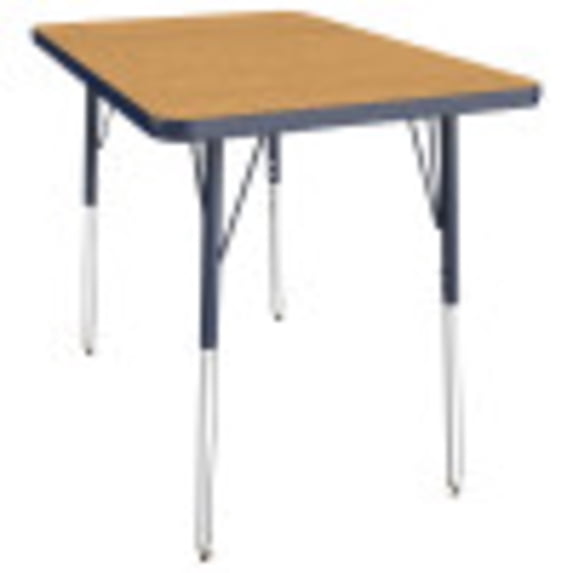 ECR4Kids 24in x 36in Rectangle Premium Thermo-Fused Adjustable Activity Table Oak/Navy/Navy - Standard Swivel