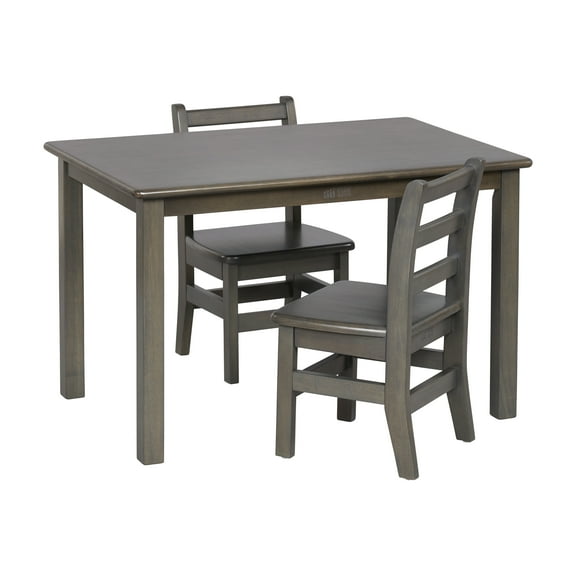 24in x 36in Rectangular Hardwood Table and Chair Set, 12in Seat Height