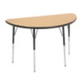 thumbnail image 1 of ECR4Kids 24in x 48in Half Round Everyday T-Mold Adjustable Activity Table Maple/Black - Standard Swivel, 1 of 2