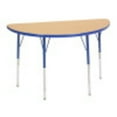 thumbnail image 1 of ECR4Kids 24in x 48in Half Round Premium Thermo-Fused Adjustable Activity Table Maple/Blue/Blue - Standard Swivel, 1 of 2