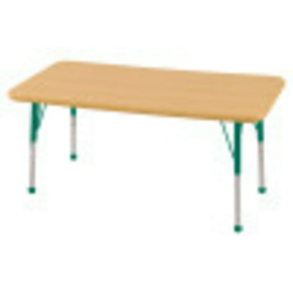 ECR4Kids 24in x 48in Rectangle Everyday T-Mold Adjustable Activity Table Maple/Maple/Green - Standard Ball