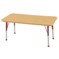 thumbnail image 1 of ECR4Kids 24in x 48in Rectangle Everyday T-Mold Adjustable Activity Table Maple/Maple/Red - Standard Ball, 1 of 2
