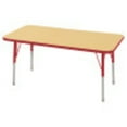 thumbnail image 1 of ECR4Kids 24in x 48in Rectangle Everyday T-Mold Adjustable Activity Table Maple/Red - Standard Swivel, 1 of 2