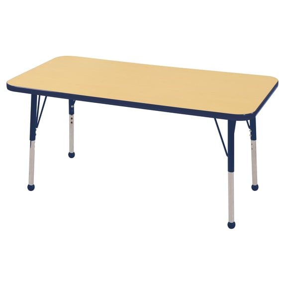ECR4Kids 24in x 48in Rectangle Premium Thermo-Fused Adjustable Activity Table Maple/Navy/Navy - Standard Ball