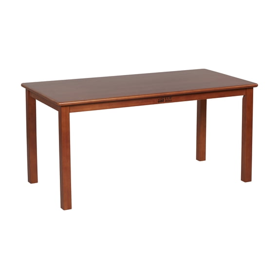 ECR4Kids 24in x 48in Rectangular Hardwood Table with 22in Legs, Childrens Furniture, Dark Walnut