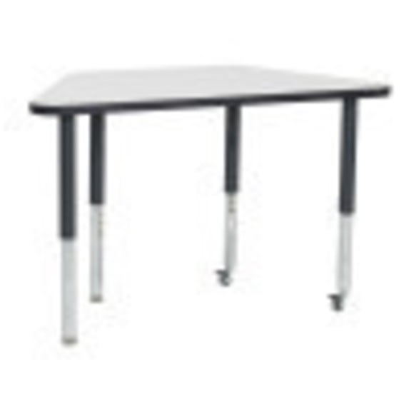 ECR4Kids 24in x 48in Trapezoid Dry-Erase Thermo-Fused Adjustable Activity Table Black/Black - Super Leg