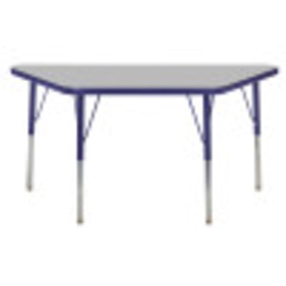 ECR4Kids 24in x 48in Trapezoid Everyday T-Mold Adjustable Activity Table Grey/Navy - Standard Swivel
