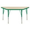 thumbnail image 1 of ECR4Kids 24in x 48in Trapezoid Everyday T-Mold Adjustable Activity Table Maple/Green - Standard Swivel, 1 of 2