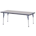 thumbnail image 1 of ECR4Kids 24in x 60in Rectangle Everyday T-Mold Adjustable Activity Table Grey/Navy - Standard Ball, 1 of 2