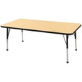 thumbnail image 1 of ECR4Kids 24in x 60in Rectangle Everyday T-Mold Adjustable Activity Table Maple/Black - Standard Ball, 1 of 2