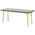 thumbnail image 1 of ECR4Kids 24in x 60in Rectangle Premium Thermo-Fused Adjustable Activity Table Grey/Black/Black - Standard Swivel, 1 of 2
