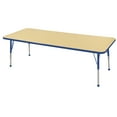 thumbnail image 1 of ECR4Kids 24in x 72in Rectangle Everyday T-Mold Adjustable Activity Table Maple/Blue - Standard Ball, 1 of 2