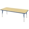 thumbnail image 1 of ECR4Kids 24in x 72in Rectangle Everyday T-Mold Adjustable Activity Table Maple/Blue - Standard Swivel, 1 of 2