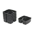 thumbnail image 1 of ECR4Kids 3-Compartment Small Plastic Caddy, Multipurpose Organization, Black, 6-Pack, 1 of 9