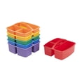 thumbnail image 1 of ECR4Kids 3-Compartment Small Plastic Caddy, Multipurpose Organization, Primary, 6-Pack, 1 of 9