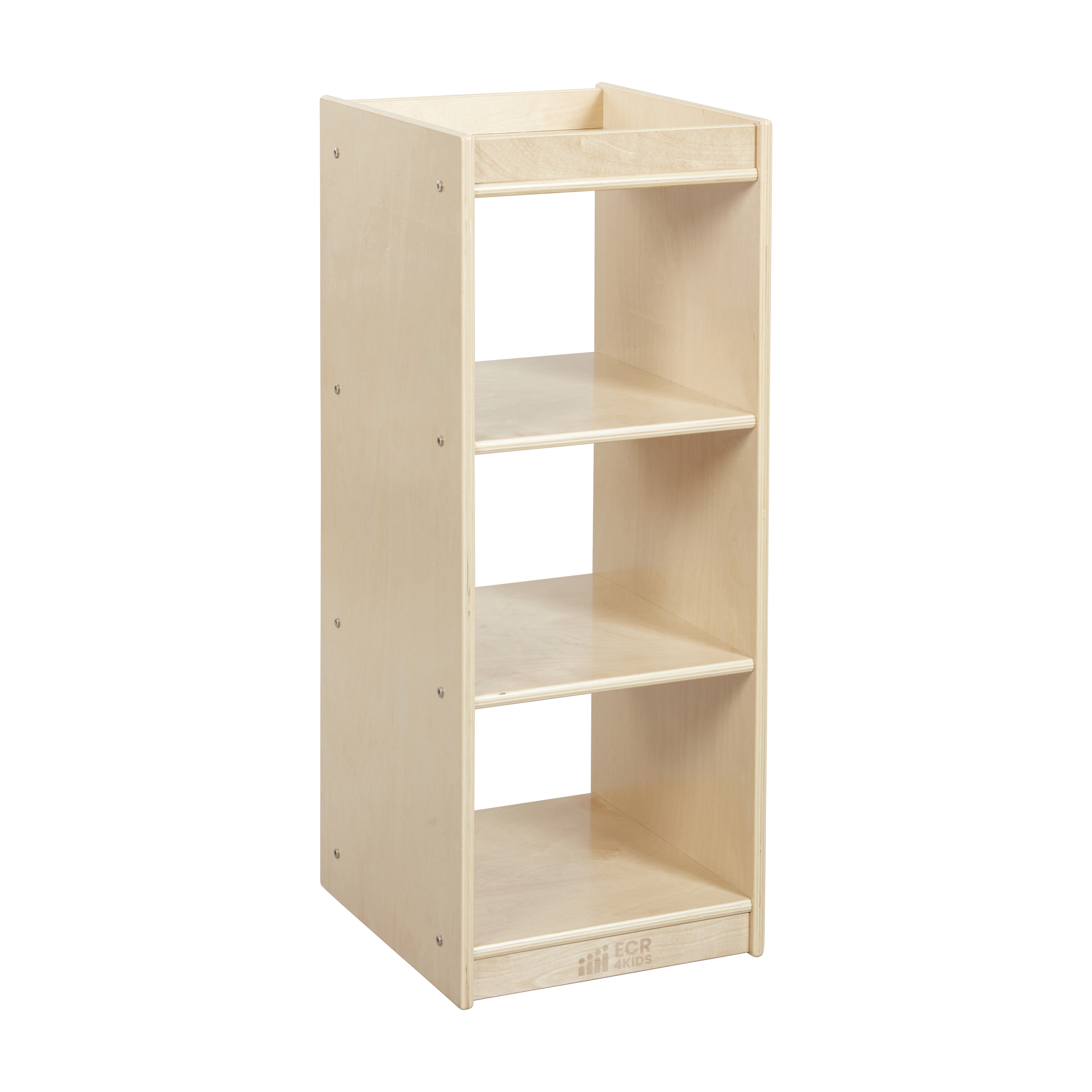 Natural Birch 3-Cube Vertical Storage Cabinet for Kids
